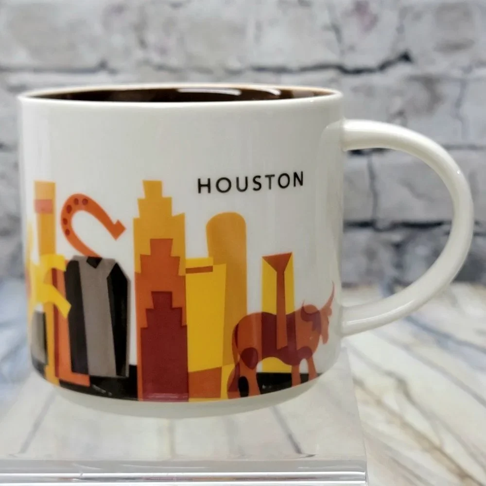STARBUCKS HOUSTON You Are Here Collection Coffee Cup Mug 14‎ oz. Rodeo Skyline